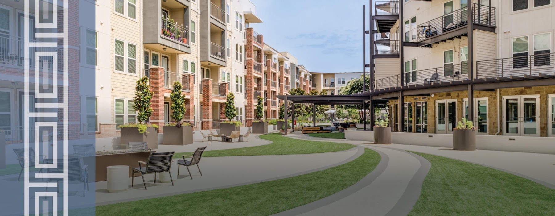 a walkway between two buildings